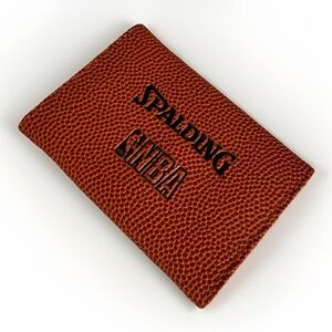 Vintage NBA Spalding Basketball Leather Collector's Tri Fold Wallet Rare